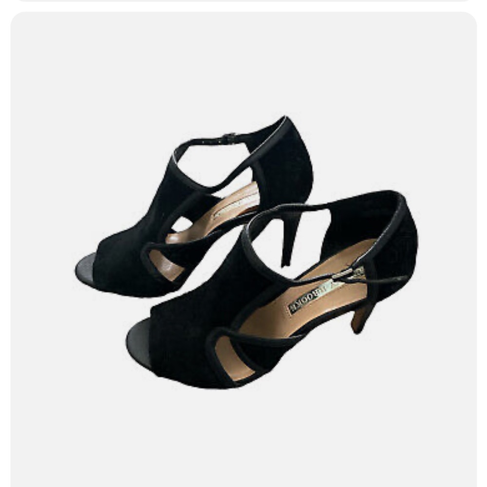 Audrey Brooke Modena AB Heals Black Cut Out Leather Heal Pump Women's Size 8